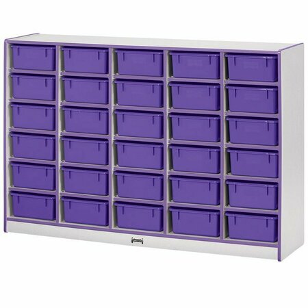 RAINBOW ACCENTS 4030JCWW004 Mobile Purple Storage Cabinet, 60'' x 15'' x 42'', Freckled-Gray Laminate. 5314030004